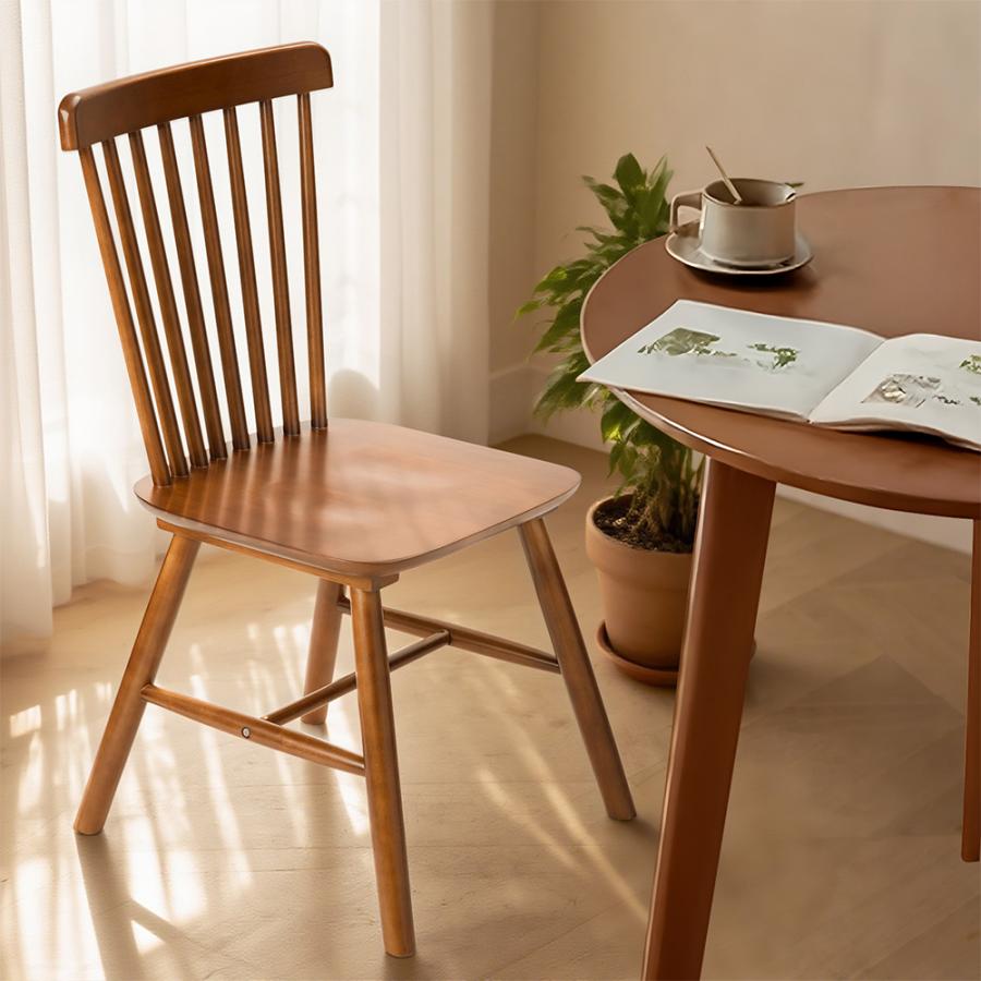 DOMIYA ダイニングチェア ウィンザーチェア 2脚セット 木製 無垢材