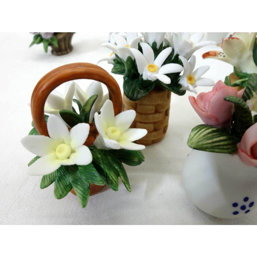 送料無料 ◇ ミニチュア ボーンチャイナ 天使 粘土の花 ガラスケース