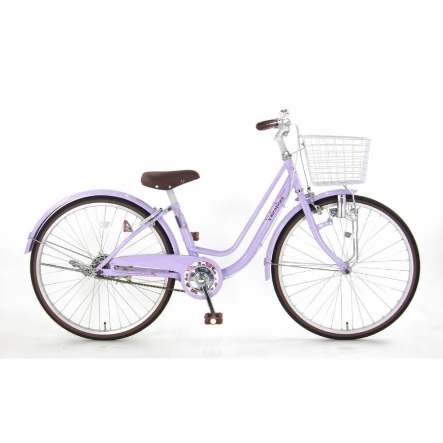 24インチ 身長125〜140cm 子供用自転車 バレンタイン2（ライトパープル