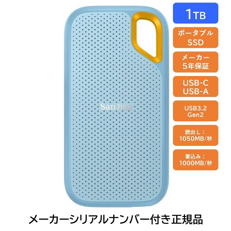 SanDisk（サンディスク） 外付けSSD 1TB SDSSDE61-1T00-G25B スカイ