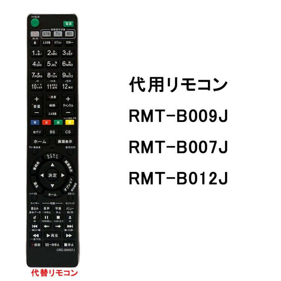 SONY（ソニー） RMT- B007J RMT-B009J RMT-B012J リプレイスリモコン