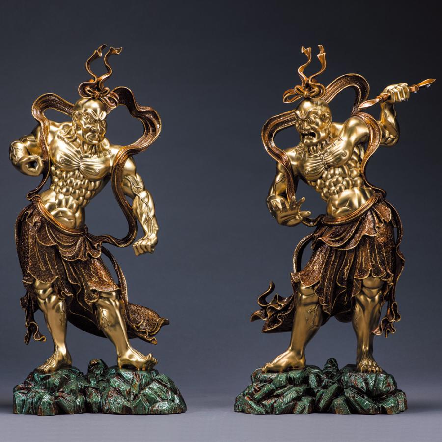 彩色 ブロンズ像 「 金剛 仁王像 」高さ52cm 守護神 家内安全 無病息災