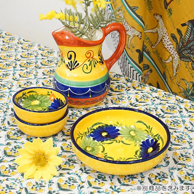 スペイン陶器 SP-19N ボウル大/青緑花柄 : 輸入雑貨～カランフィル(旧