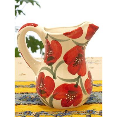 スペイン陶器 SP-44APH 水差し ウォーターピッチャー 花柄 : 輸入雑貨