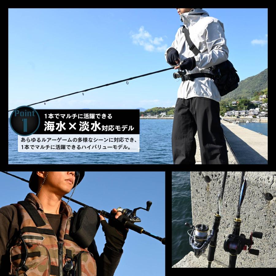 waku fimac バスロッド スピニングロッド カーボン製 1.8M 5.9ft 5-20g