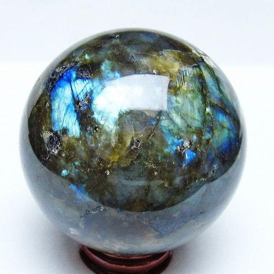 ラブラドライト 丸玉 76mm スフィア 一点物 151-9170 : 天然石