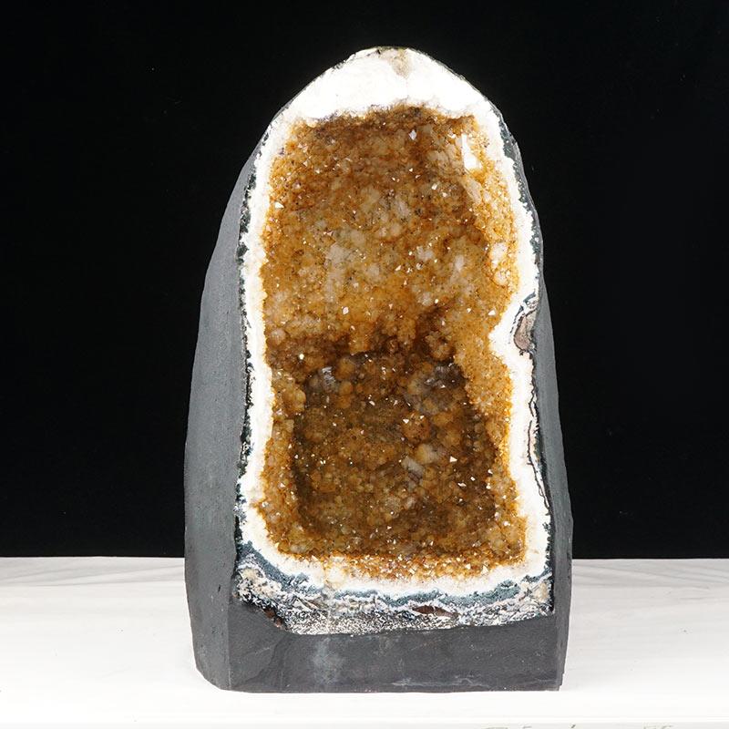 34.1Kg シトリン ドーム ブラジル産 シトリンクォーツ 原石 置物