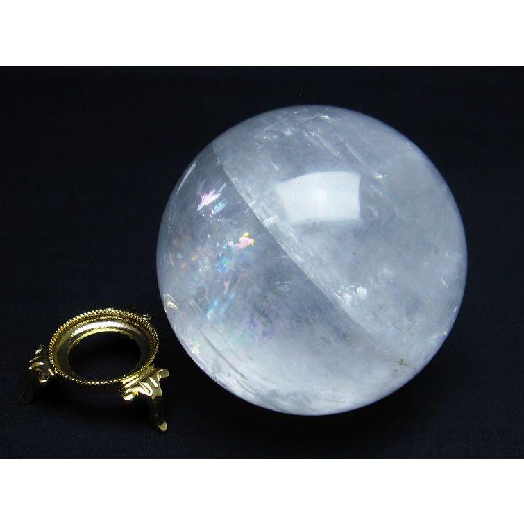 カルサイト 丸玉 虹入り 83mm ホワイトカルサイト スフィア 一点物 151