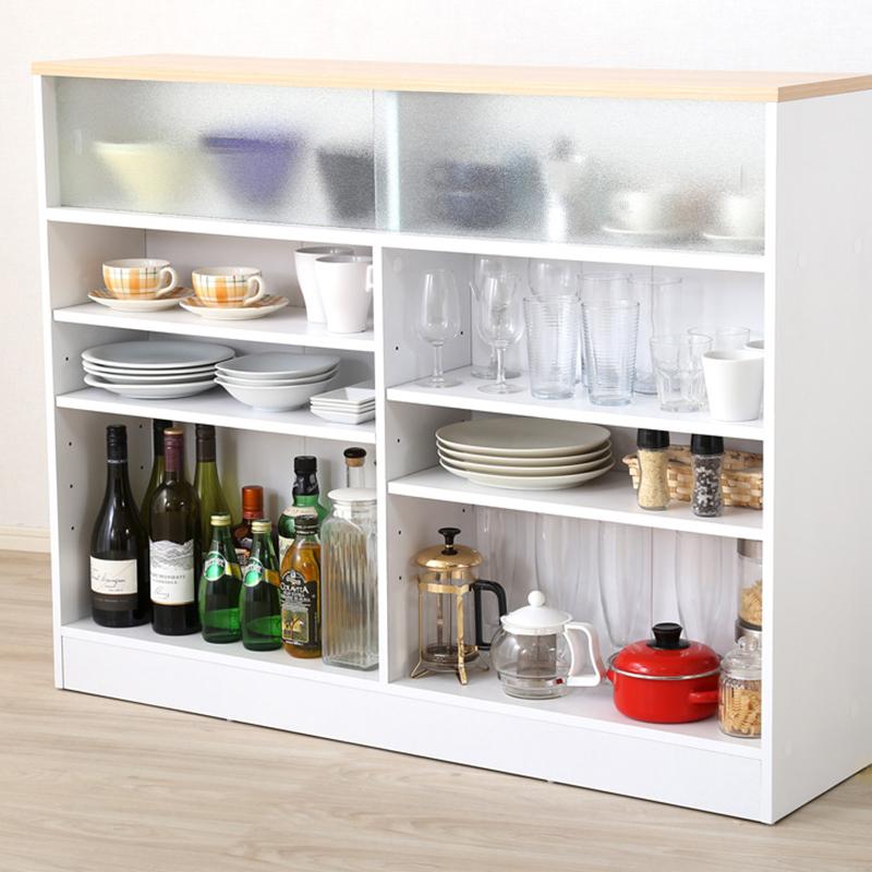 キッチンカウンター 幅 120cm ナチュラル色 全2色 対面式 バタフライ