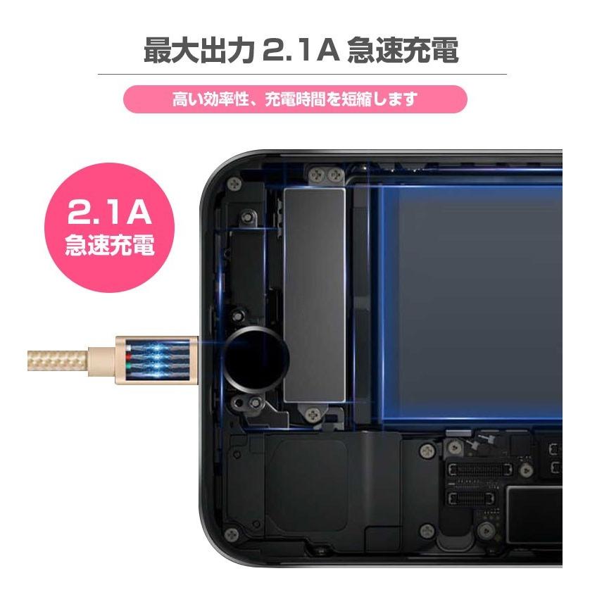 ALPHA LING iPhone ケーブル 長さ 0.25m 0.5m 1m 1.5m 急速充電 充電器