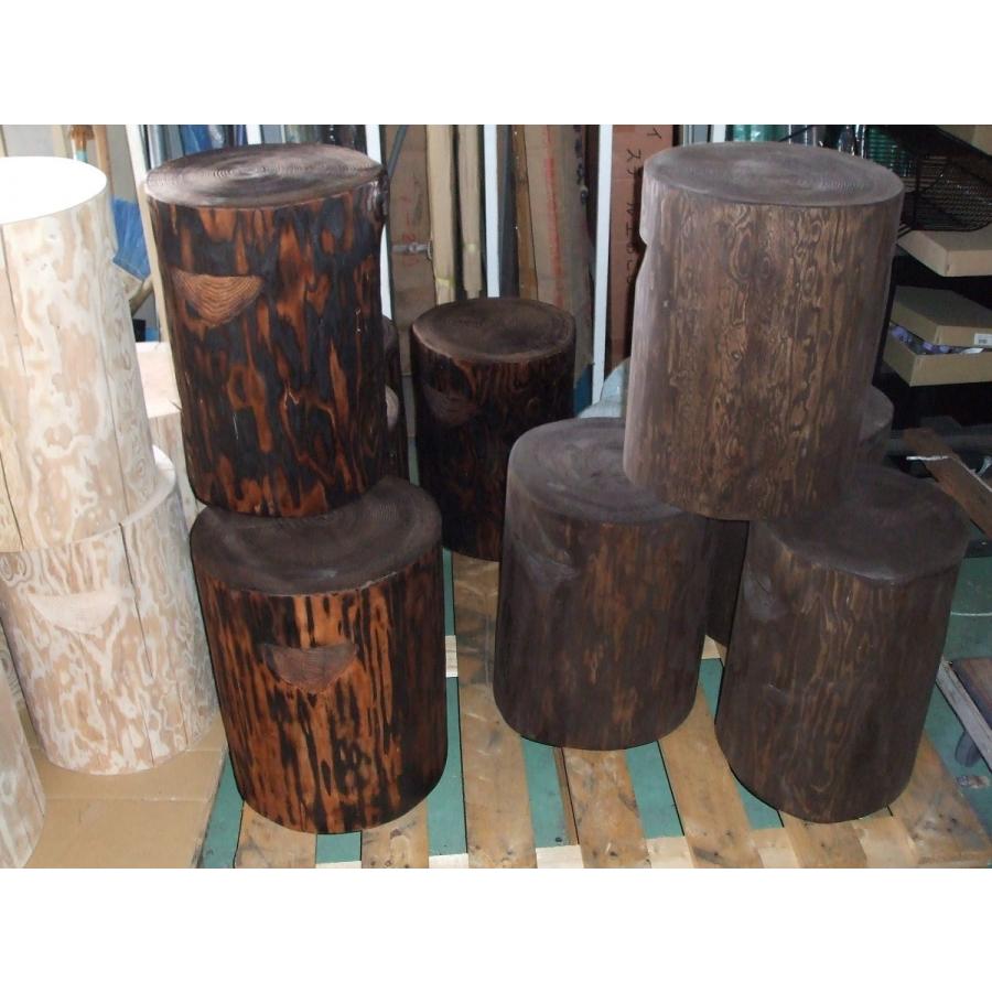 特選国産杉 防腐剤仕上げ 丸太椅子 (取手付) 直径約35cm前後 高さ約