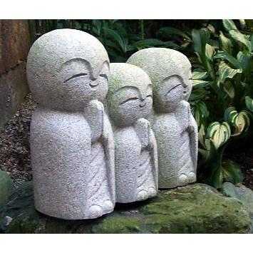 お祈り地蔵 Dタイプ 高さ約30cm 石台付き (高さ約5cm) 白御影石 石種