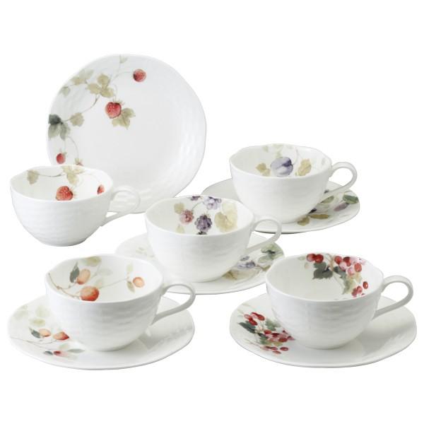 ナルミ】ルーシーガーデン コーヒーカップ＆ソーサー5客セット