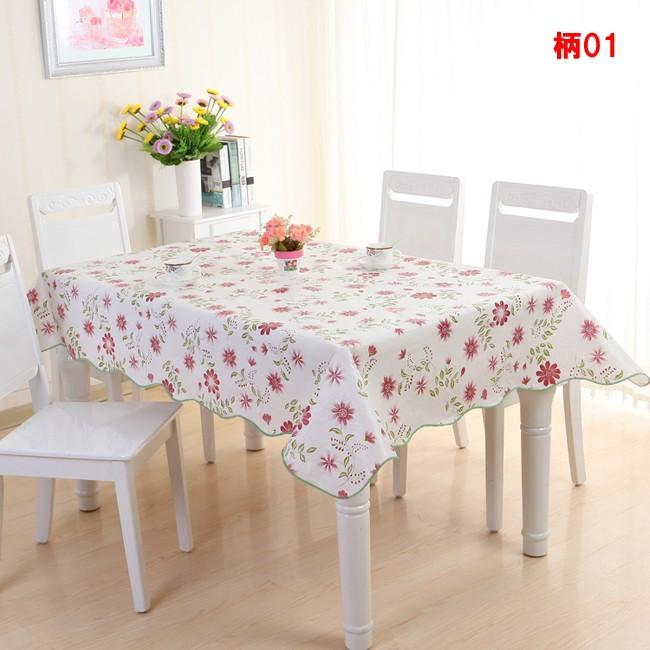 テーブルクロス 大きめ 花柄 チェック柄 ピンク PVC製 防水防油加工