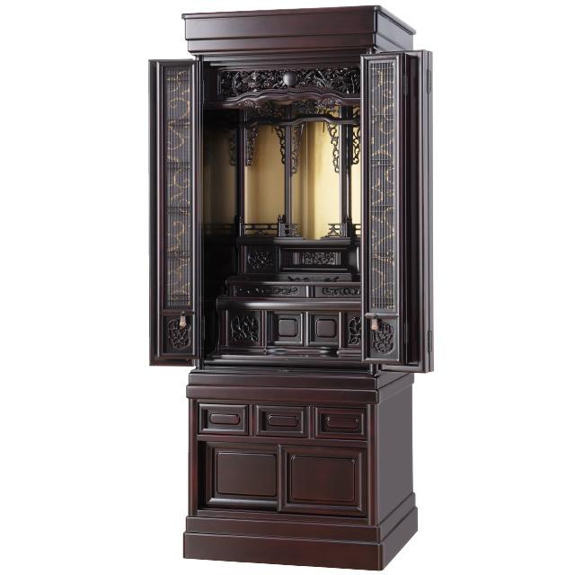 仏壇屋 滝田商店 仏壇 唐木仏壇 三葉 桜色 台付型(床置き) 46×16号