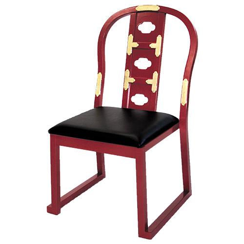 仏壇屋 滝田商店 積み重ね式曲録 金具打 朱塗り（寺院用椅子）（寺院用