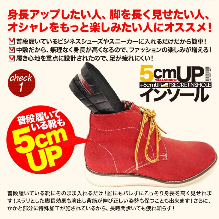 インソール シークレット 大きめの中敷き トールシューズ 背が高くなる