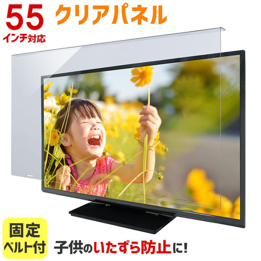 液晶テレビ保護パネル クリアパネルベルト付 55型 55インチ 液晶テレビ
