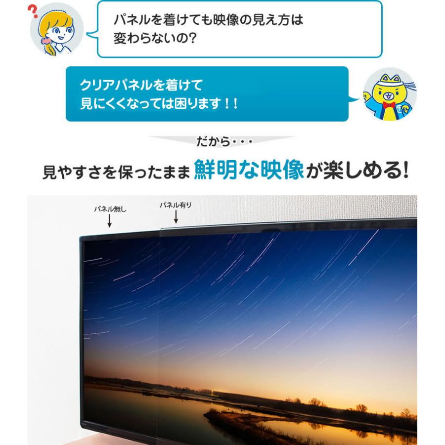 有機ELテレビ保護パネル クリアパネルベルト付 55型 55インチ 液晶