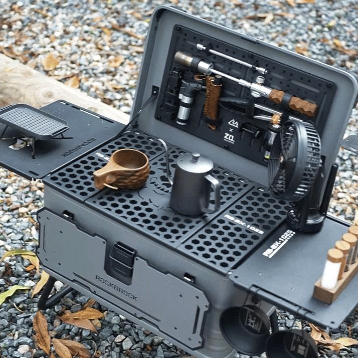 アルミ コンテナ ボックス 50L カスタムベース フルセット スタンド付