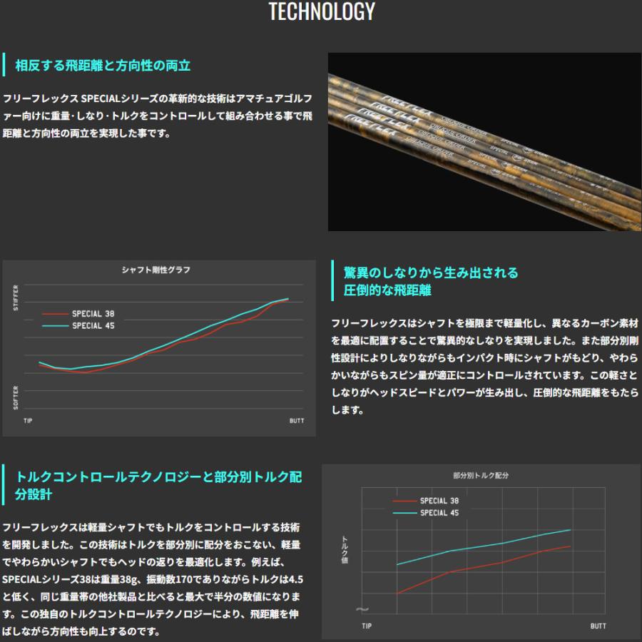 テーラーメイド用スリーブ付シャフト FREE FLEX フリーフレックス