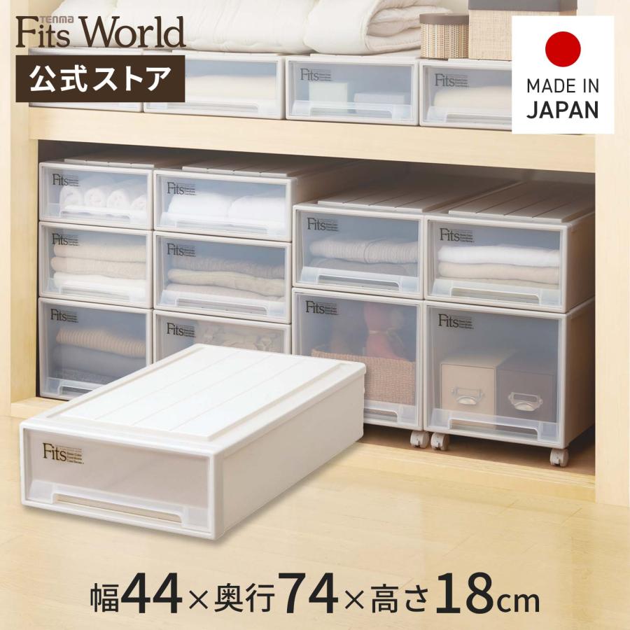 天馬 収納ケース 衣装ケース フィッツケース スリムL カプチーノ