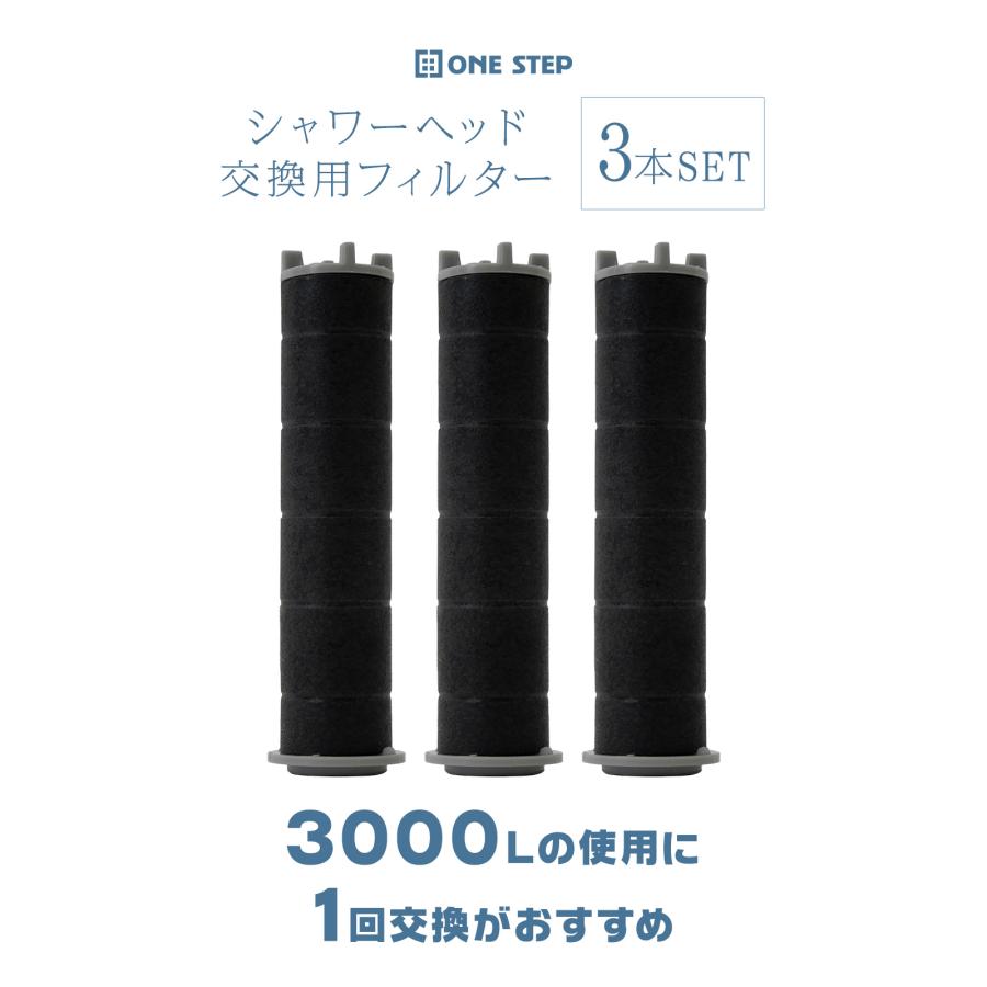 ONE STEP シャワーヘッド 専用フィルター 交換用 3本セット 節水