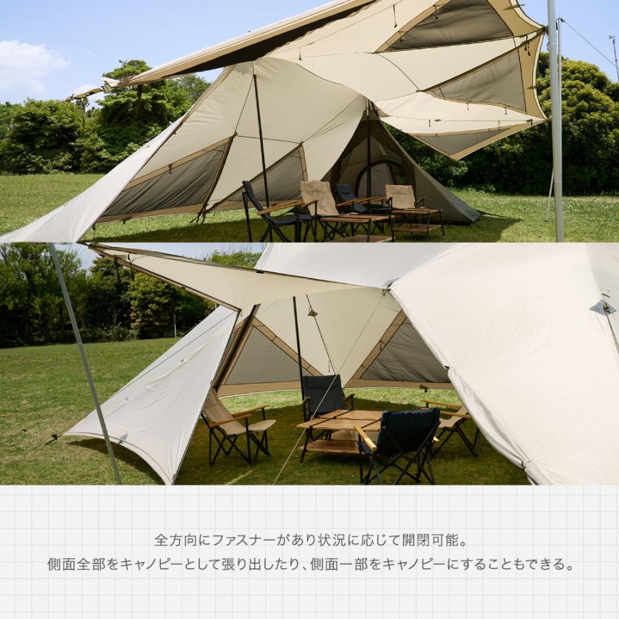 鎌倉天幕 ファミリーテント 公式 HIDEOUT-02 ポール別売 テント 大型