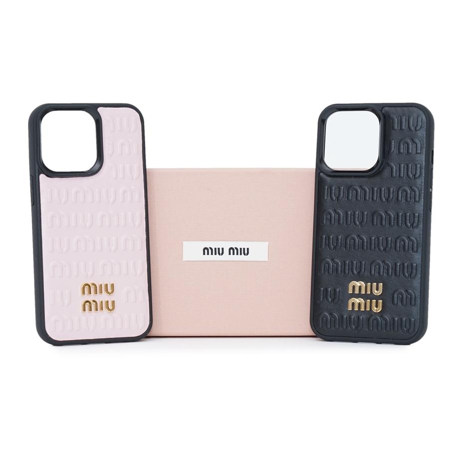 miu miu（ミュウミュウ） 5ZH149-2F5X レザー カバーiPhone 13 Pro用