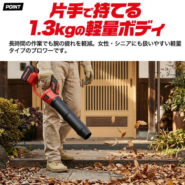 充電式 ハンディ ブロワー コードレス 送風機 1.3kg 軽量ボディ 交換
