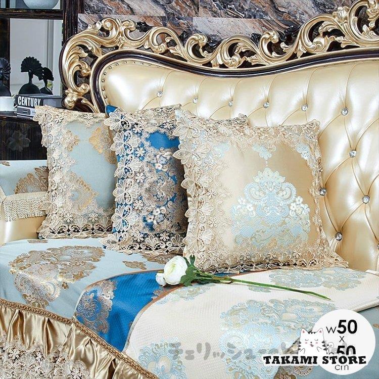 クッションカバー カバーのみ 北欧 50×50cm おしゃれ 柄 レース 高級感