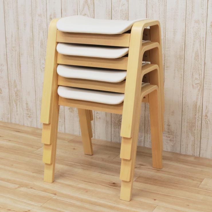 スタッキングスツール 4脚セット hp14-4-361 クリアナチュラル色