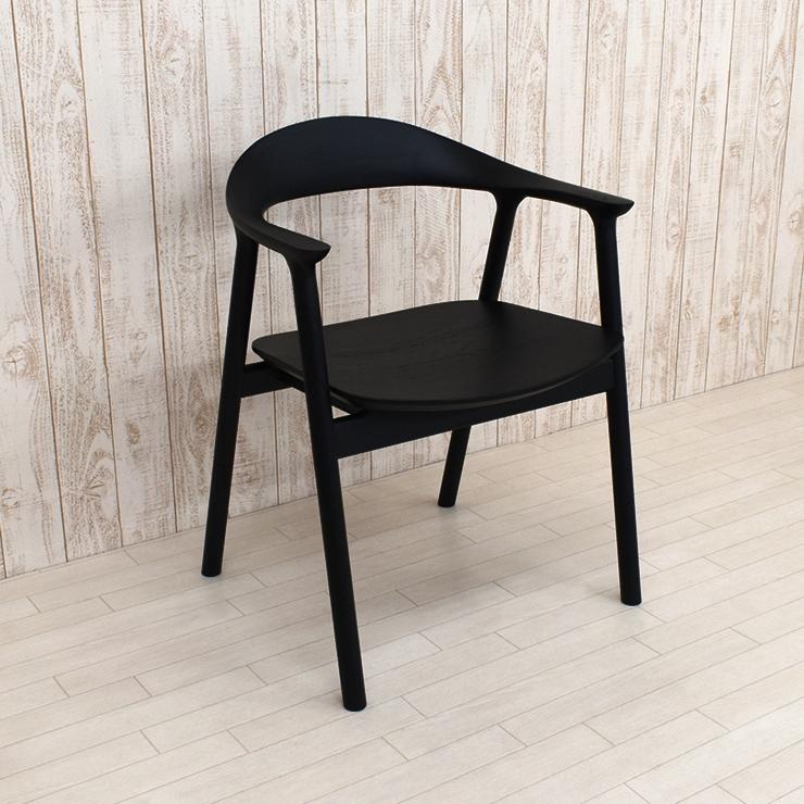 ダイニングチェア アームチェア 1脚入り 完成品 tom-ch-351bk ブラック