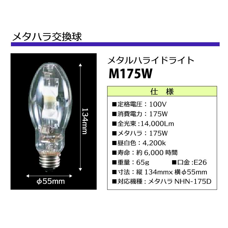廃盤】 日動工業 メタルハライドライト 交換球 160W MHN-TD 廃盤