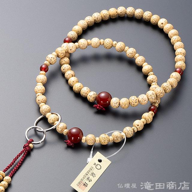 仏壇屋 滝田商店 数珠 浄土宗 女性用 星月菩提樹 瑪瑙（メノウ）仕立