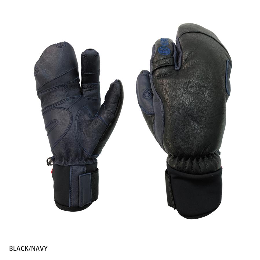 松岡手袋 3フィンガー ラムレザー仕様 Black サイズXS エントリーでP