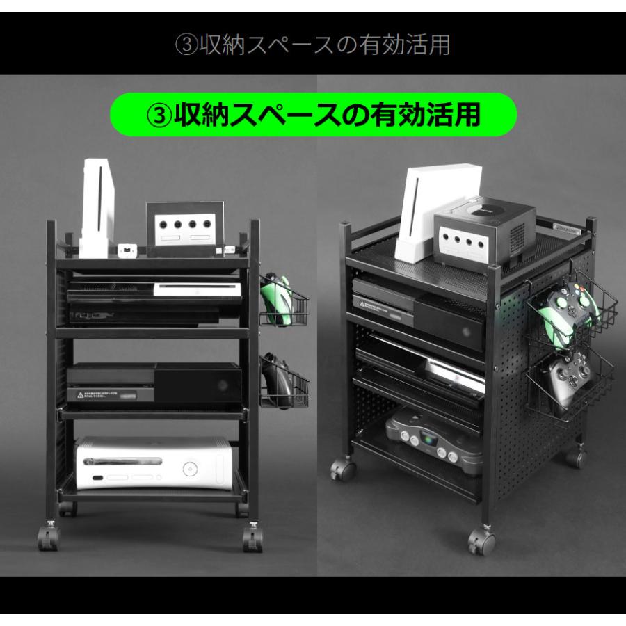 ゲーム機収納ラック スライド棚付 ゲーム機収納に特化した多機能ラック
