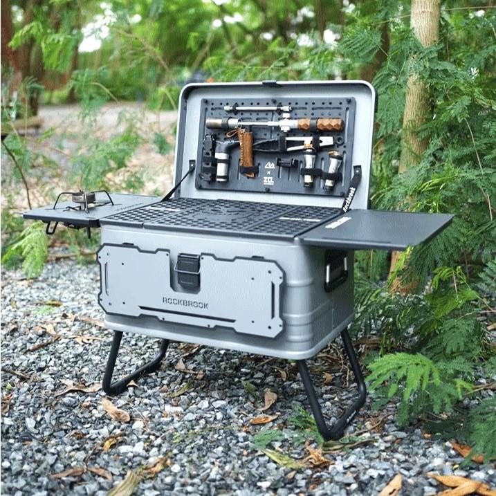 アルミ コンテナ ボックス 50L カスタムベース フルセット スタンド付