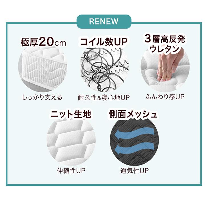 タンスのゲン 8日+5% マットレス ダブル ボンネルコイルマットレス