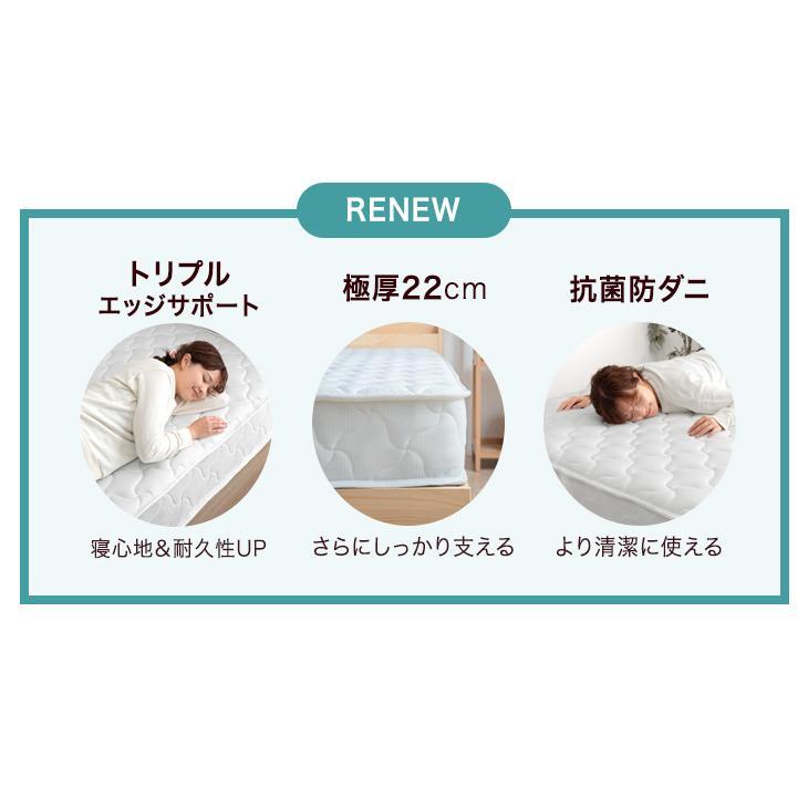 タンスのゲン マットレス セミダブル 厚さ22cm ポケットコイル