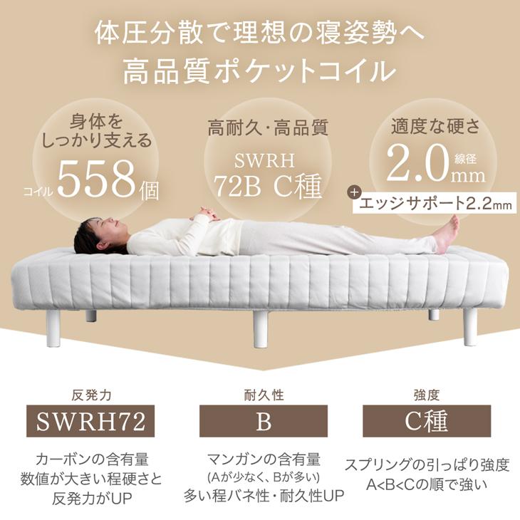 タンスのゲン 8日+5% ベッド 脚付きマットレス セミダブル セミダブル