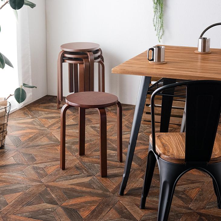 タンスのゲン 8日+5% スツール おしゃれ スタッキングチェア 椅子 2脚