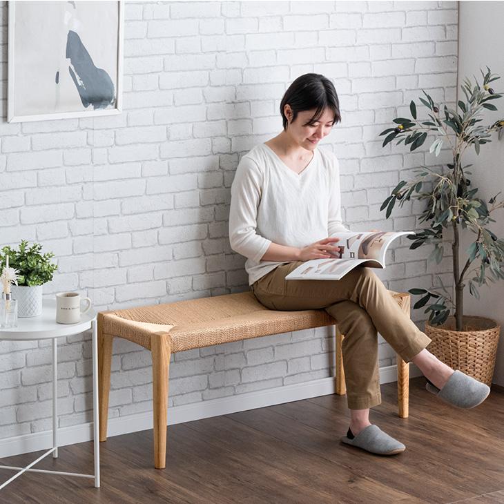 タンスのゲン ダイニングベンチ 2人掛け 単品 天然木 105×38