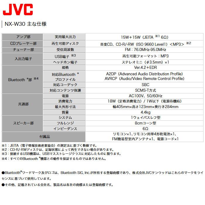 JVC NX W30 コンパクトコンポーネントシステム Bluetooth対応 NXW30