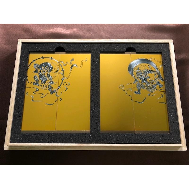 風神雷神図屏風（金・黒灰） : ティータイムギフトYahoo!ショップ