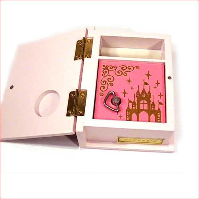 Disney（ディズニー） 木製オルゴール 「シンデレラ」 ブック型 手巻き