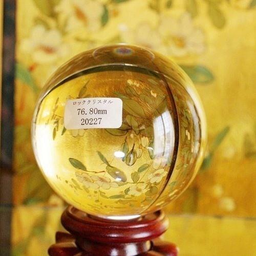 日本彩珠宝石研究所 鑑別書付き 天然水晶玉 39mm QIFU ギフトBOX付き