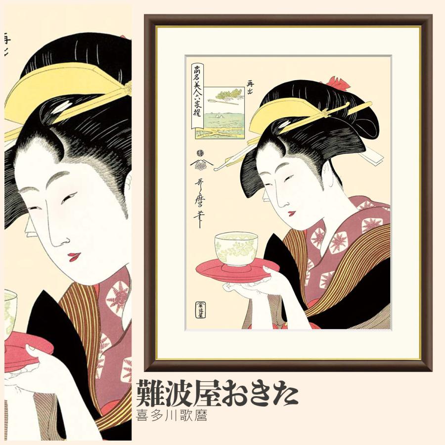 額絵難波屋おきた 喜多川歌麿 F6サイズ 美人画 大首絵 高名美人六家撰