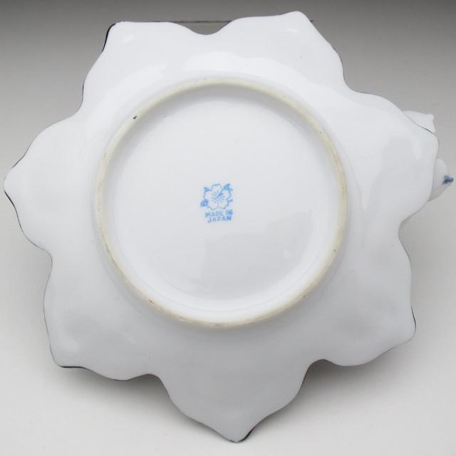 ノリタケ オールドノリタケ ブルー地花絵 蝶フィギュア付 ボウル