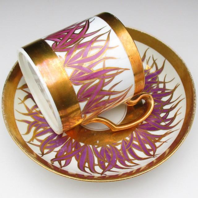 MINTON（ミントン） 金彩草文 カップ＆ソーサー アンティーク 19世紀